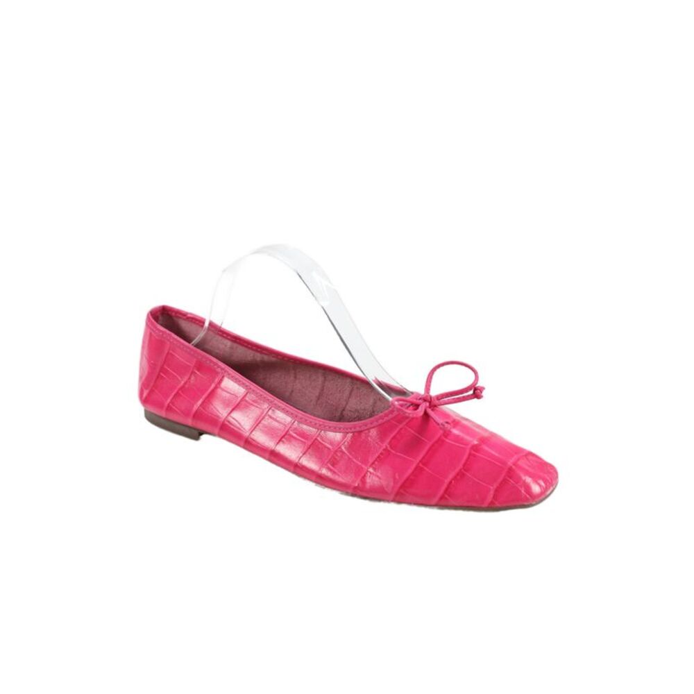 Schutz Womens Leather Bow Detail Slip-On Ballet Flats Pink Size 11